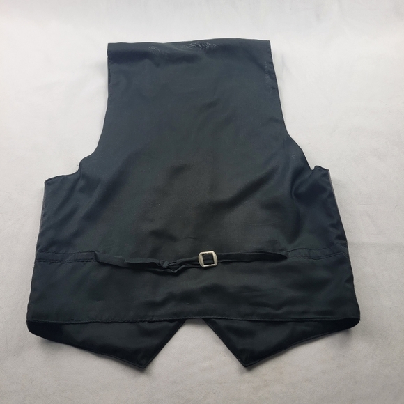 Permit Platinum Leather black leather snap front vest adjustable back - Picture 3 of 5